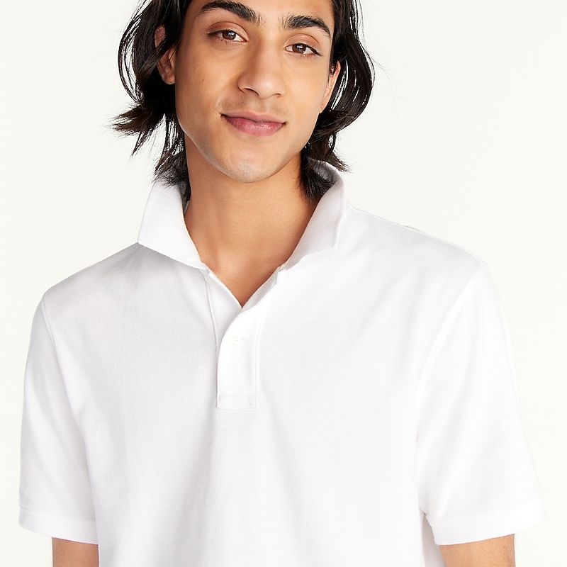 White J.Crew Classic piqué polo shirt | J.Crew Factory | KMBLN0519