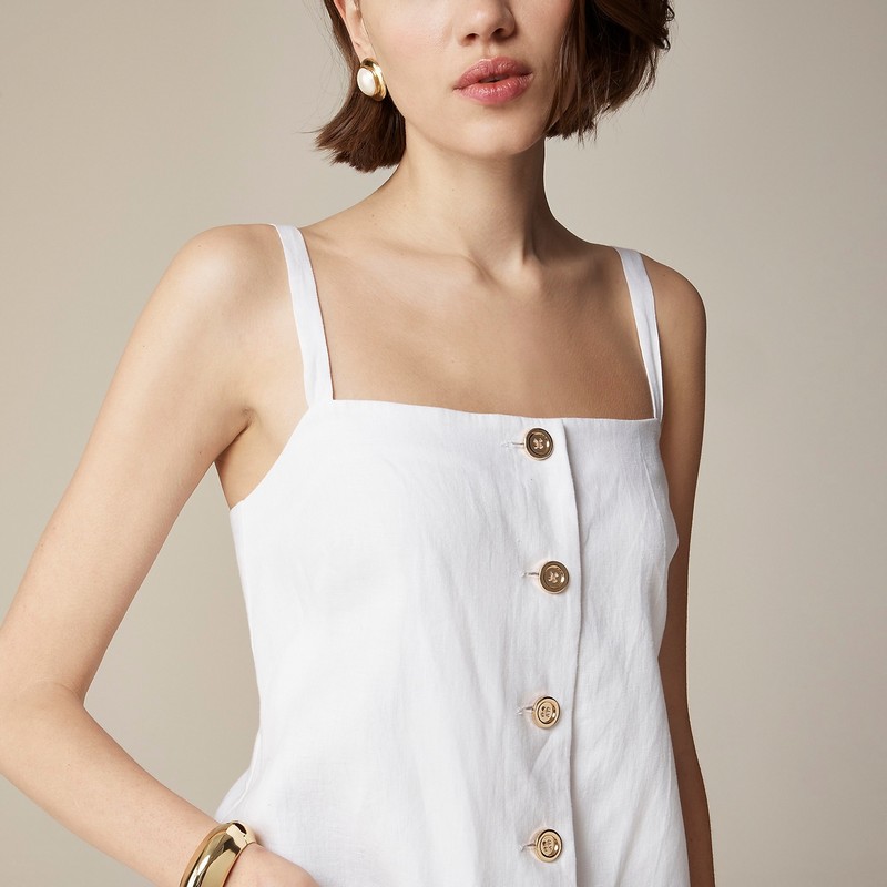 White J.Crew Claudia dress in linen | J.Crew Factory | HWCXV1967