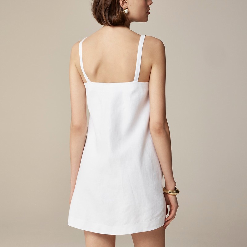 White J.Crew Claudia dress in linen | J.Crew Factory | HWCXV1967