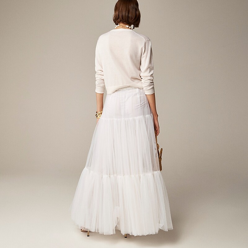 White J.Crew Collection tiered tulle skirt | J.Crew Factory | USYRO7412