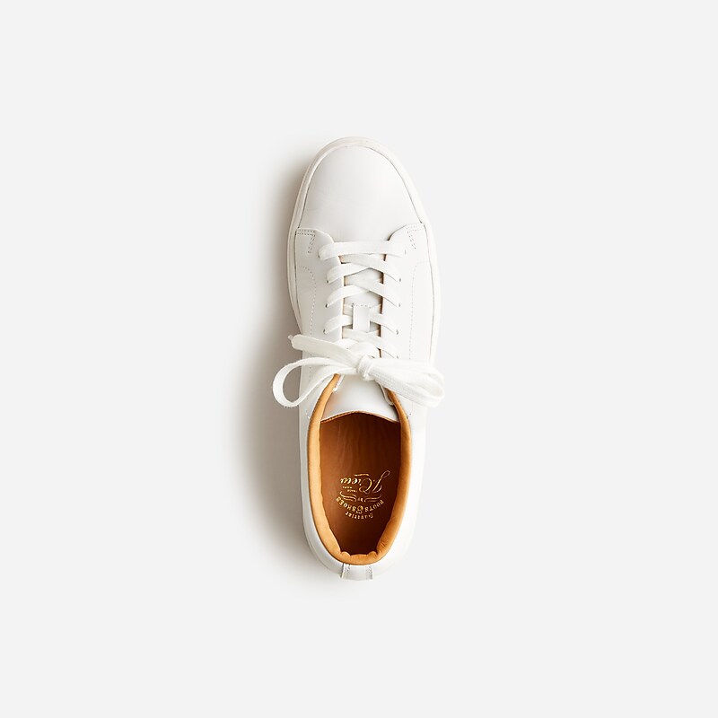 White J.Crew Court sneakers in leather | J.Crew Factory | TVXBR4581