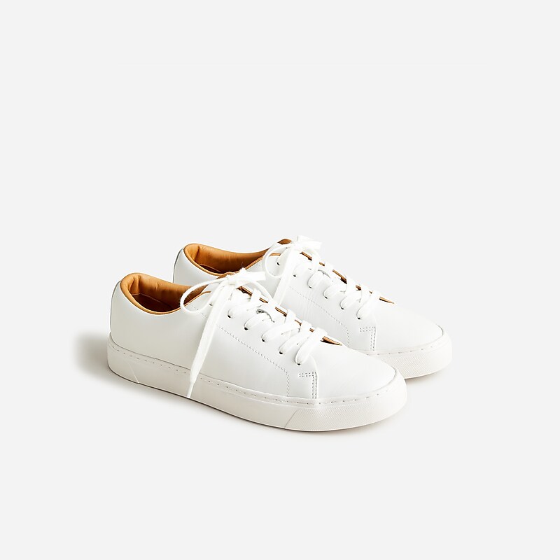 White J.Crew Court sneakers in leather | J.Crew Factory | TVXBR4581