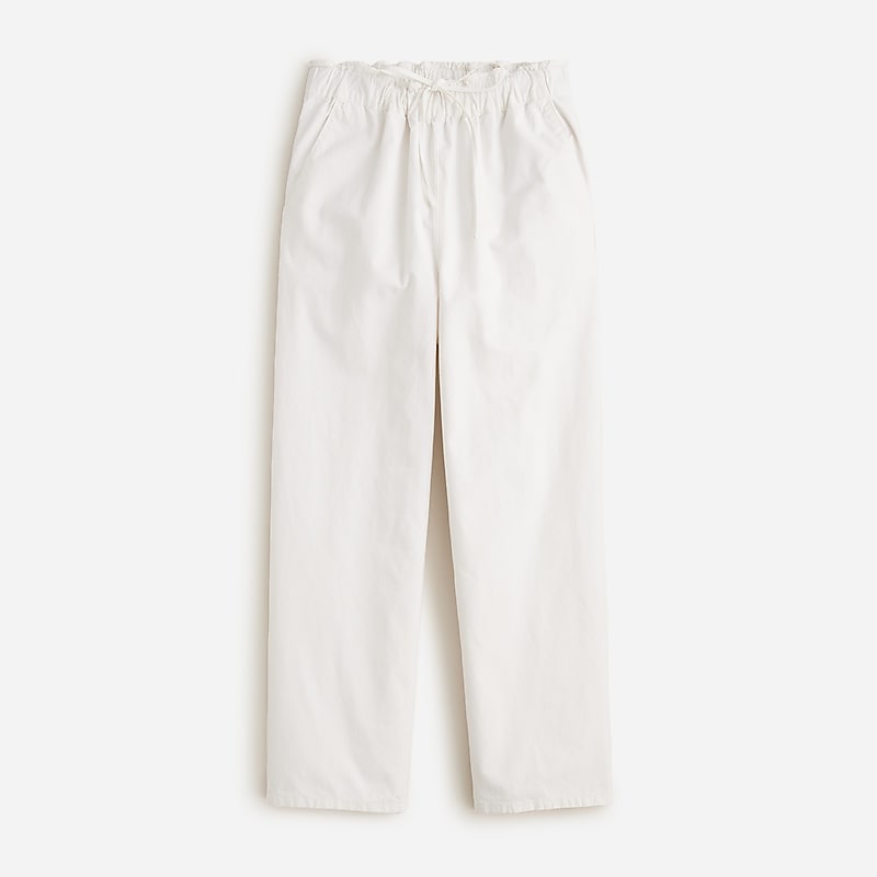 White J.Crew Drawstring pant in cotton blend | J.Crew Factory | LYXDS3798