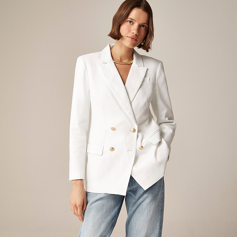 White J.Crew Greta blazer in stretch linen blend | J.Crew Factory | WXRQH0852