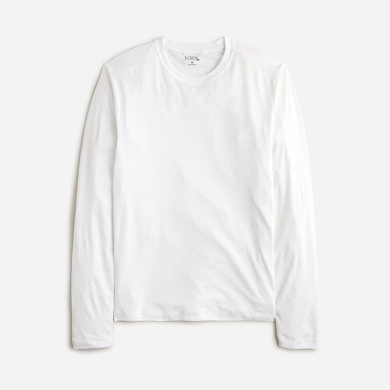 White J.Crew Long-sleeve performance T-shirt with COOLMAX® technology | J.Crew Factory | FMUYP7409