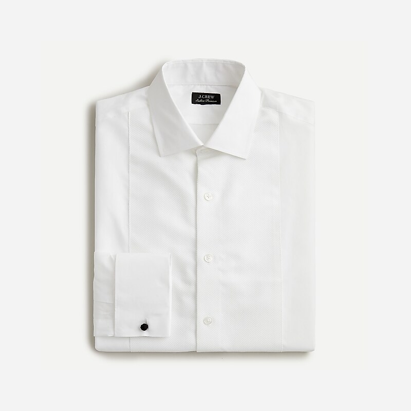 White J.Crew Ludlow premium fine cotton tuxedo shirt | J.Crew Factory | KMBAC8263