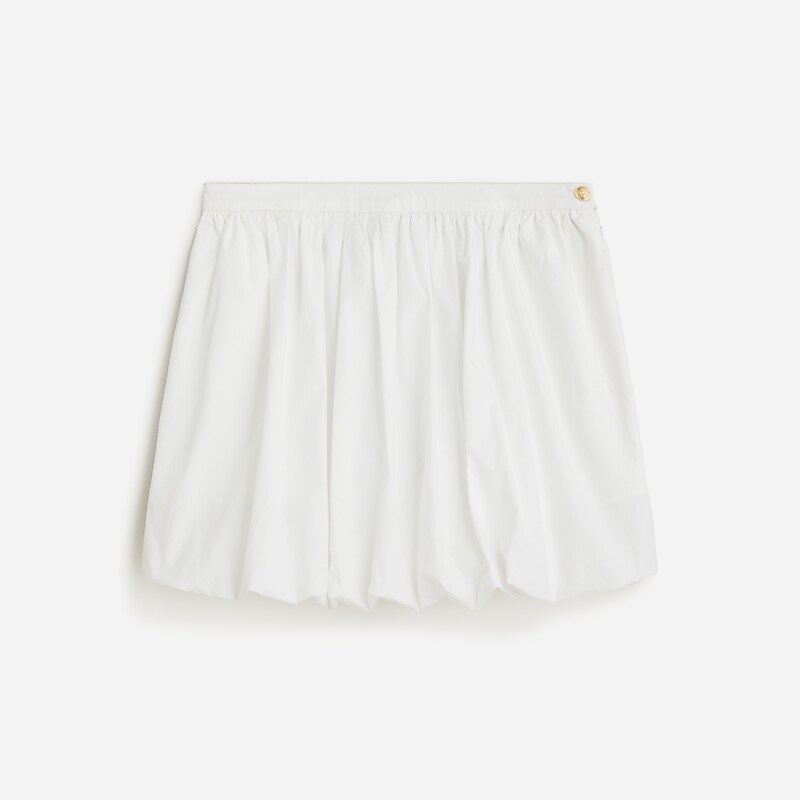 White J.Crew Mini bubble-hem skirt in cotton poplin | J.Crew Factory | KNLMF8713