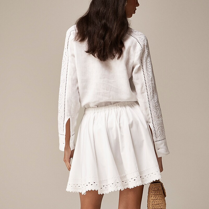 White J.Crew Mini skirt with rickrack trim in cotton poplin | J.Crew Factory | RTPUI6093