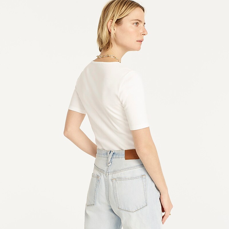 White J.Crew Perfect-fit elbow-sleeve T-shirt | J.Crew Factory | FXZHT2654