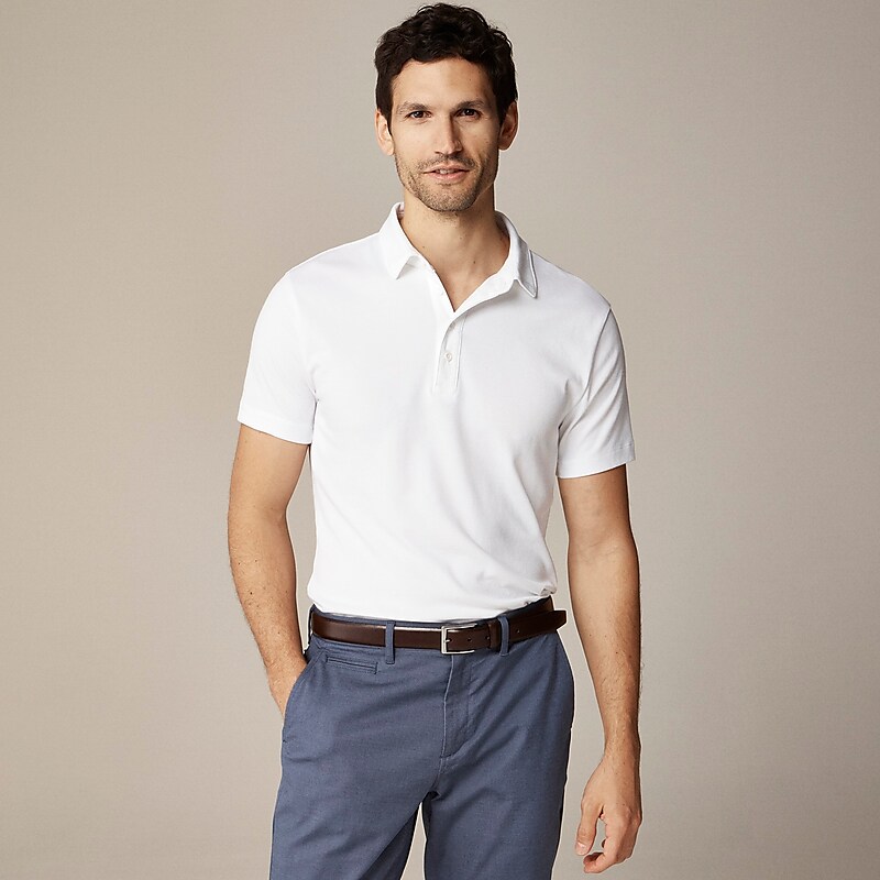 White J.Crew Performance polo shirt with COOLMAX® | J.Crew Factory | YAPIR9287