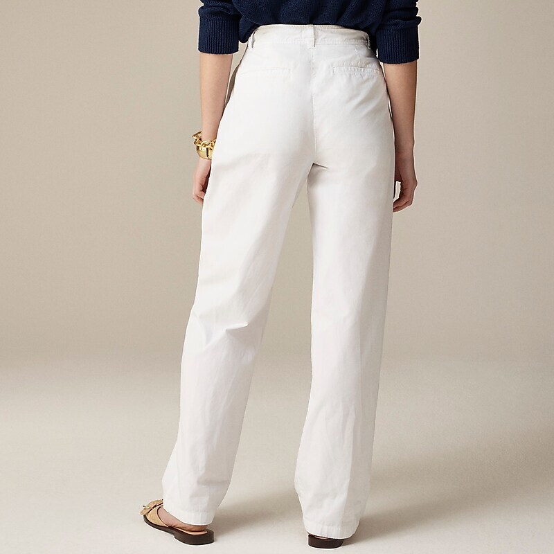 White J.Crew Pleated button-front pant in chino | J.Crew Factory | SRXPB5146