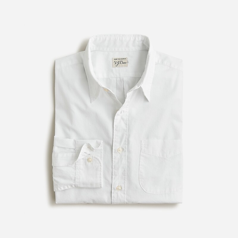 White J.Crew Relaxed Secret Wash cotton poplin shirt | J.Crew Factory | ZAYXR0237