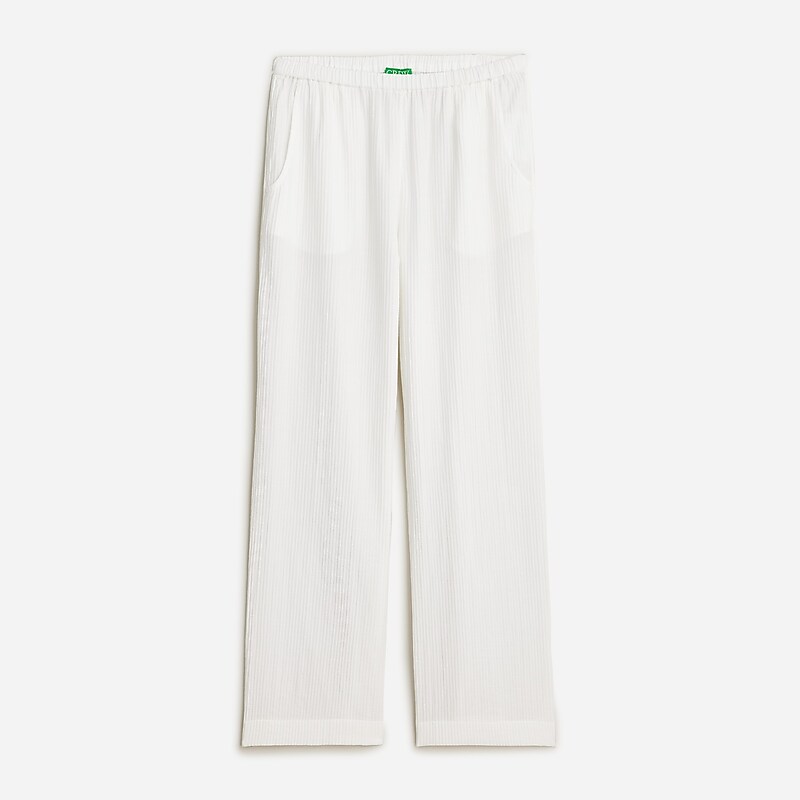 White J.Crew Relaxed beach pant in striped airy gauze | J.Crew Factory | ODBLX9407