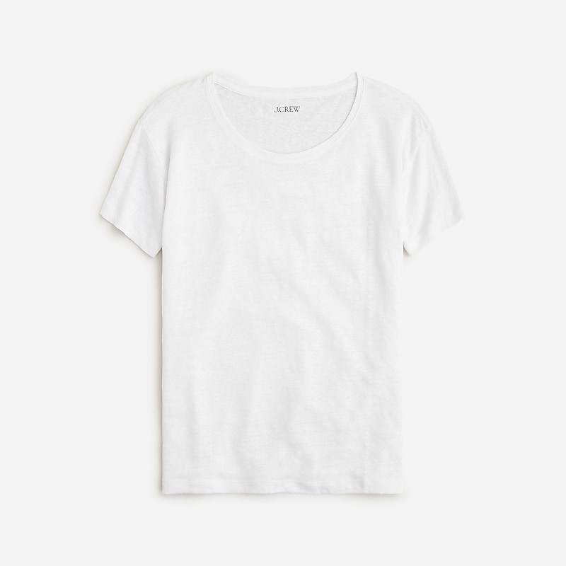 White J.Crew Relaxed linen T-shirt | J.Crew Factory | MJECL2185