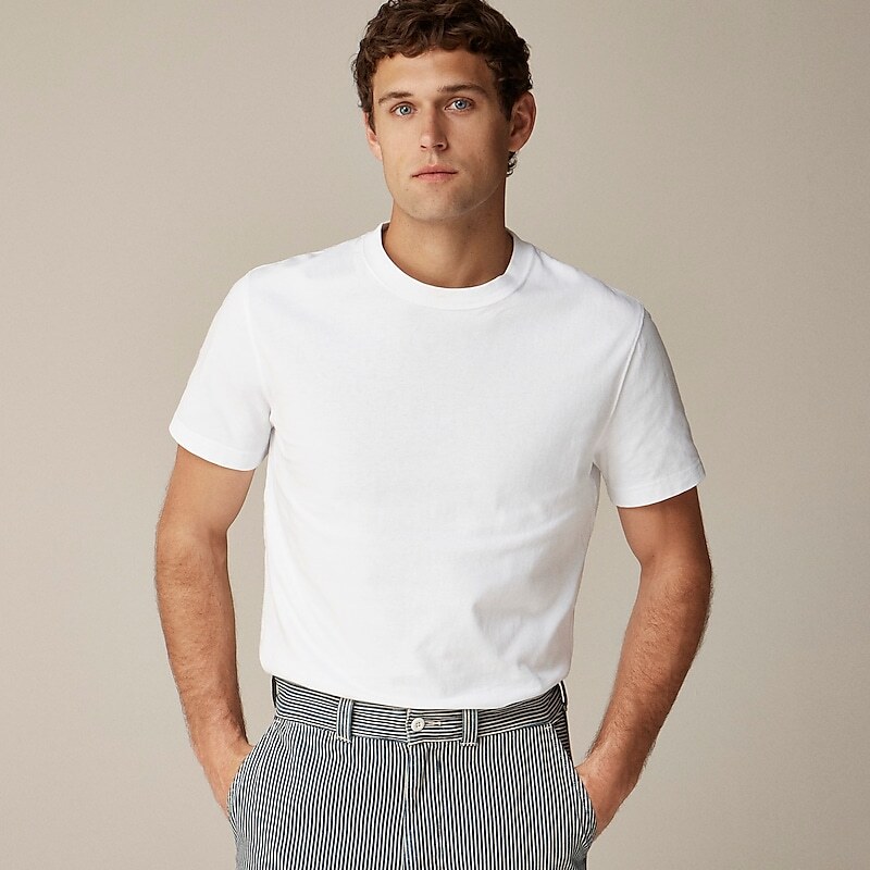 White J.Crew Relaxed premium-weight cotton no-pocket T-shirt | J.Crew Factory | ZKRAH4803