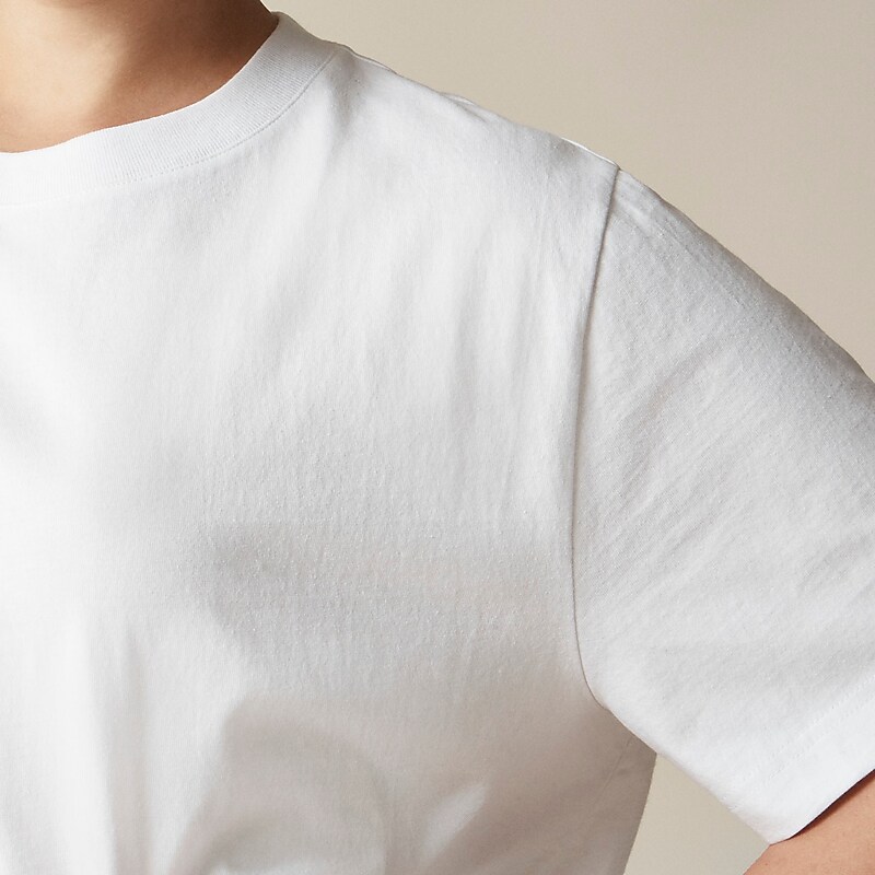 White J.Crew Relaxed premium-weight cropped T-shirt | J.Crew Factory | UJZOL3047