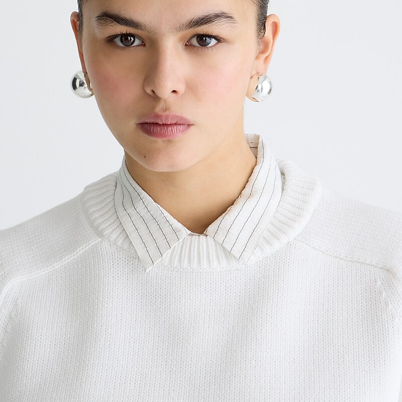 White J.Crew Relaxed pullover sweater | J.Crew Factory | YIRLF5980