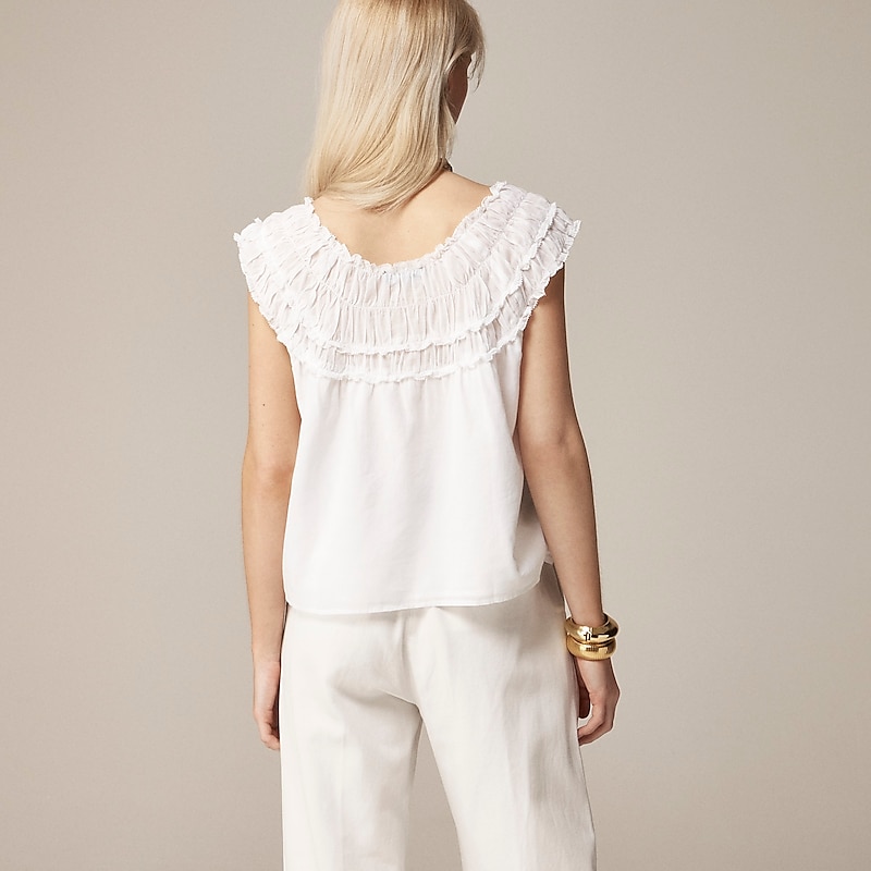 White J.Crew Rosalie top in cotton voile | J.Crew Factory | EYACV6520