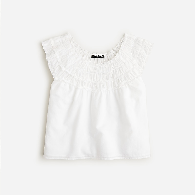 White J.Crew Rosalie top in cotton voile | J.Crew Factory | EYACV6520