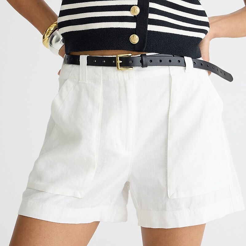 White J.Crew Seaside cargo short in linen-TENCEL™ lyocell blend | J.Crew Factory | FECZN1509