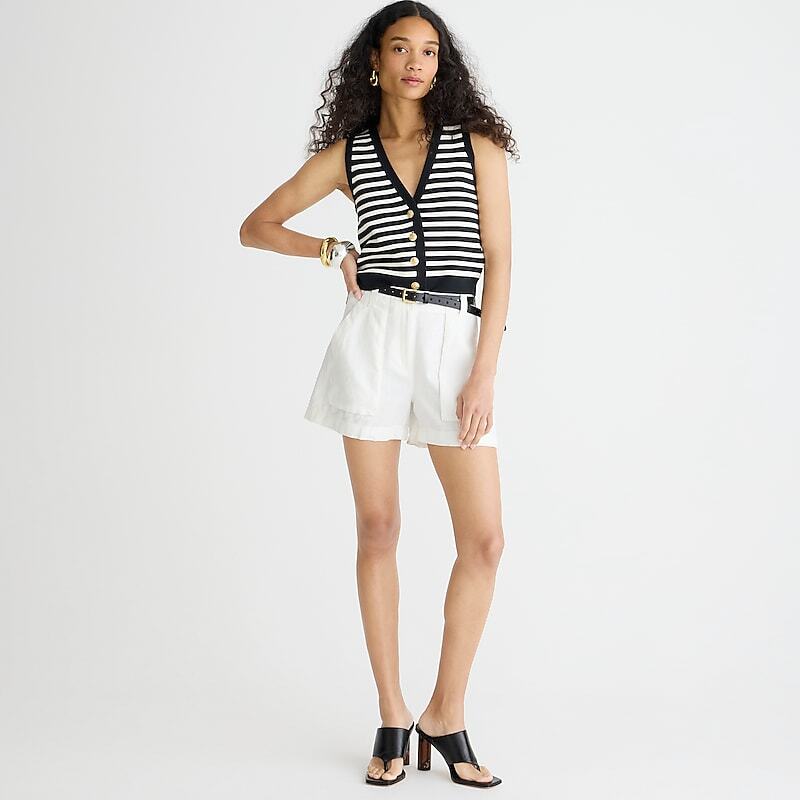 White J.Crew Seaside cargo short in linen-TENCEL™ lyocell blend | J.Crew Factory | FECZN1509