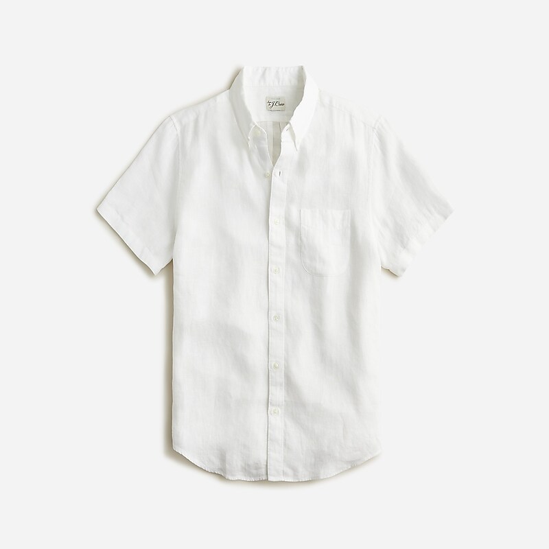 White J.Crew Short-sleeve Baird McNutt Irish linen shirt | J.Crew Factory | CEJIF8706