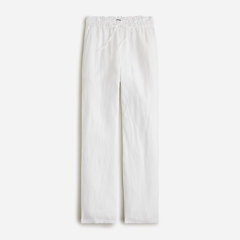 White J.Crew Soleil pant in striped linen | J.Crew Factory | QMCPH8126