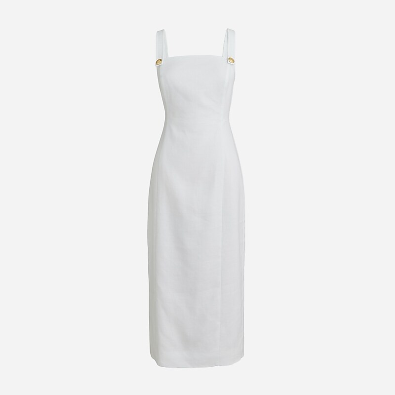 White J.Crew Stretch linen-blend sheath dress | J.Crew Factory | TUWGK2014