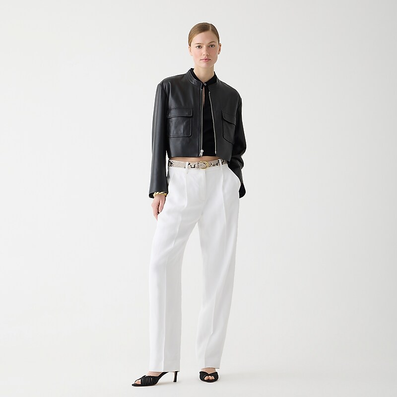 White J.Crew Tapered essential pant in drapey viscose | J.Crew Factory | SKAZR2741