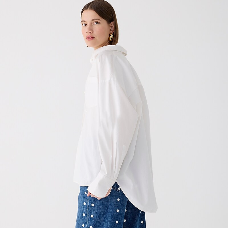 White J.Crew Étienne oversized shirt | J.Crew Factory | JKMIT0425