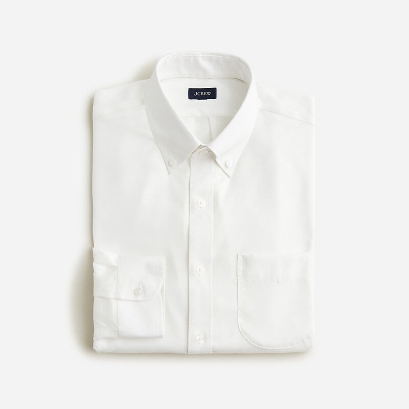 White Wf Stretch Twill J.Crew Bowery wrinkle-free dress shirt with point collar | J.Crew Factory | HGZKR9361