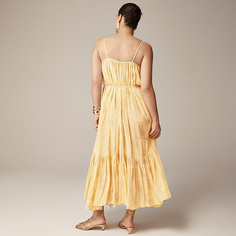 Yellow J.Crew Caspia dress crepe de chine | J.Crew Factory | FMOUK7812