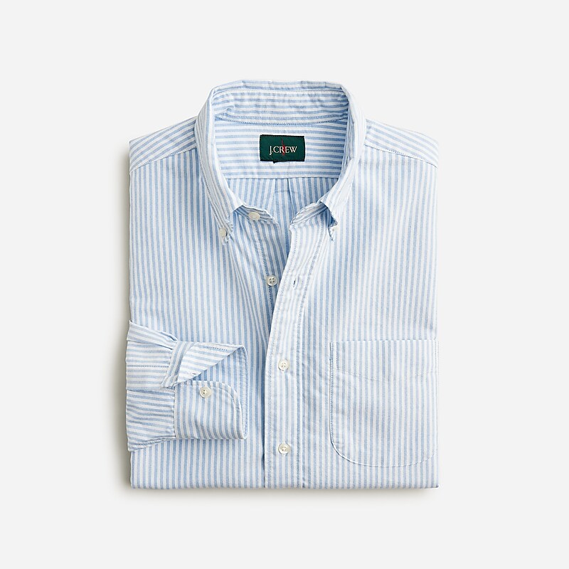 Zoli Stripe Blue White J.Crew Broken-in organic cotton oxford shirt | J.Crew Factory | HUXOC0712